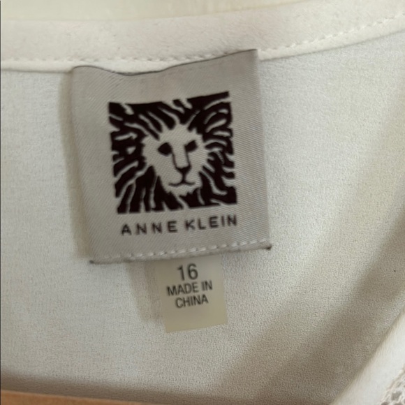 Anne Klein White Pleated Embellished Blouse - Picture 2 of 5